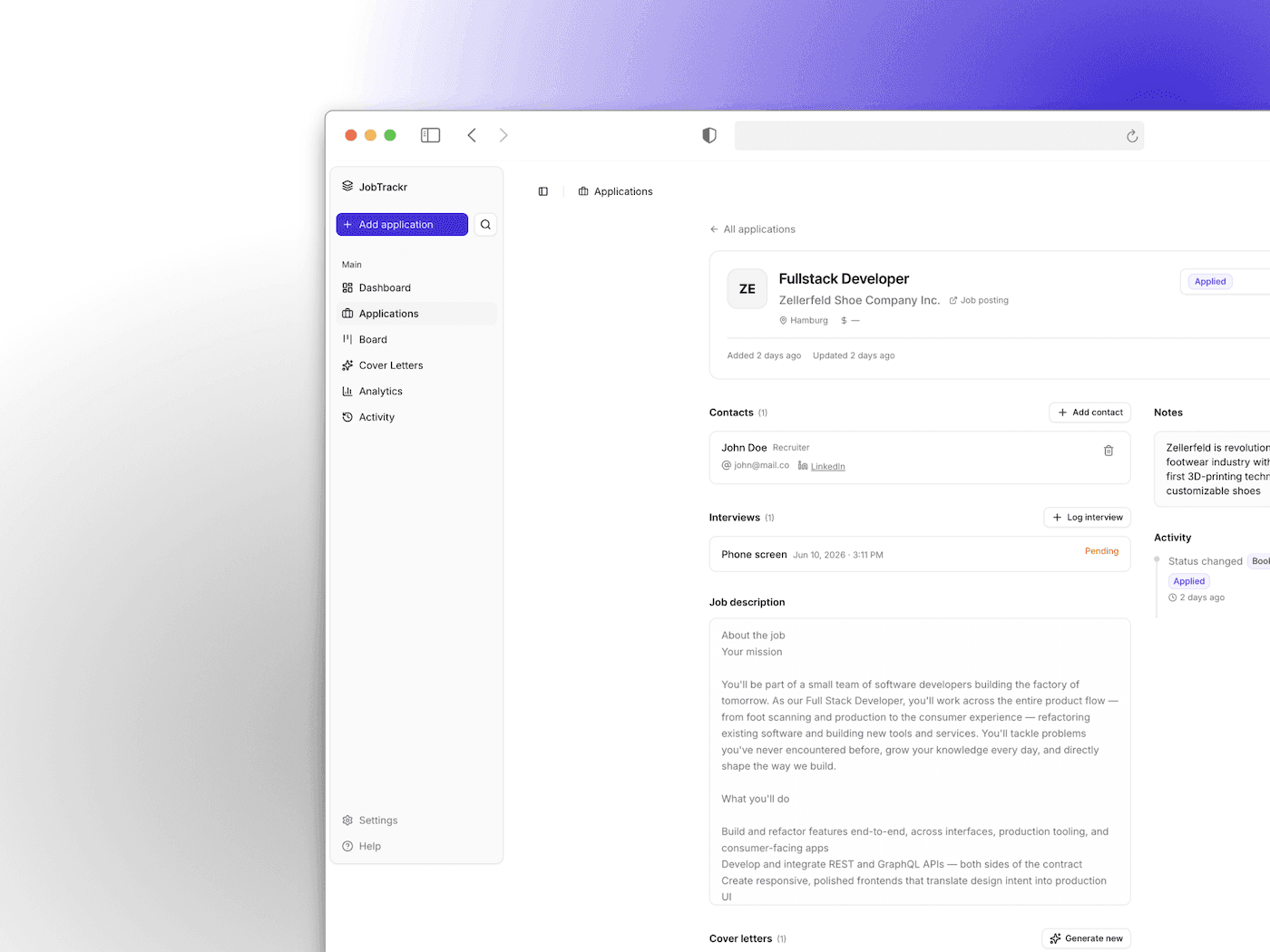 JobTrackr | Job Application Tracker
