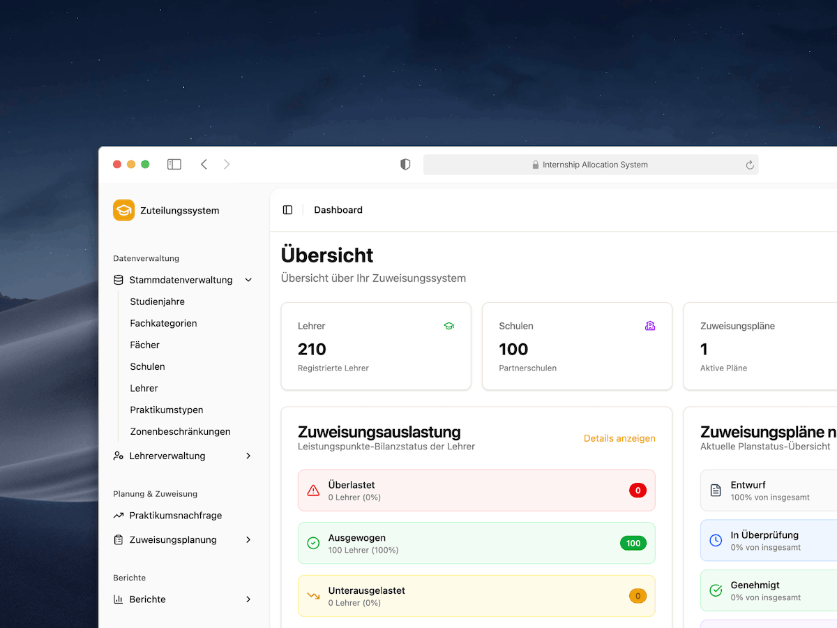 Internship Allocation System preview