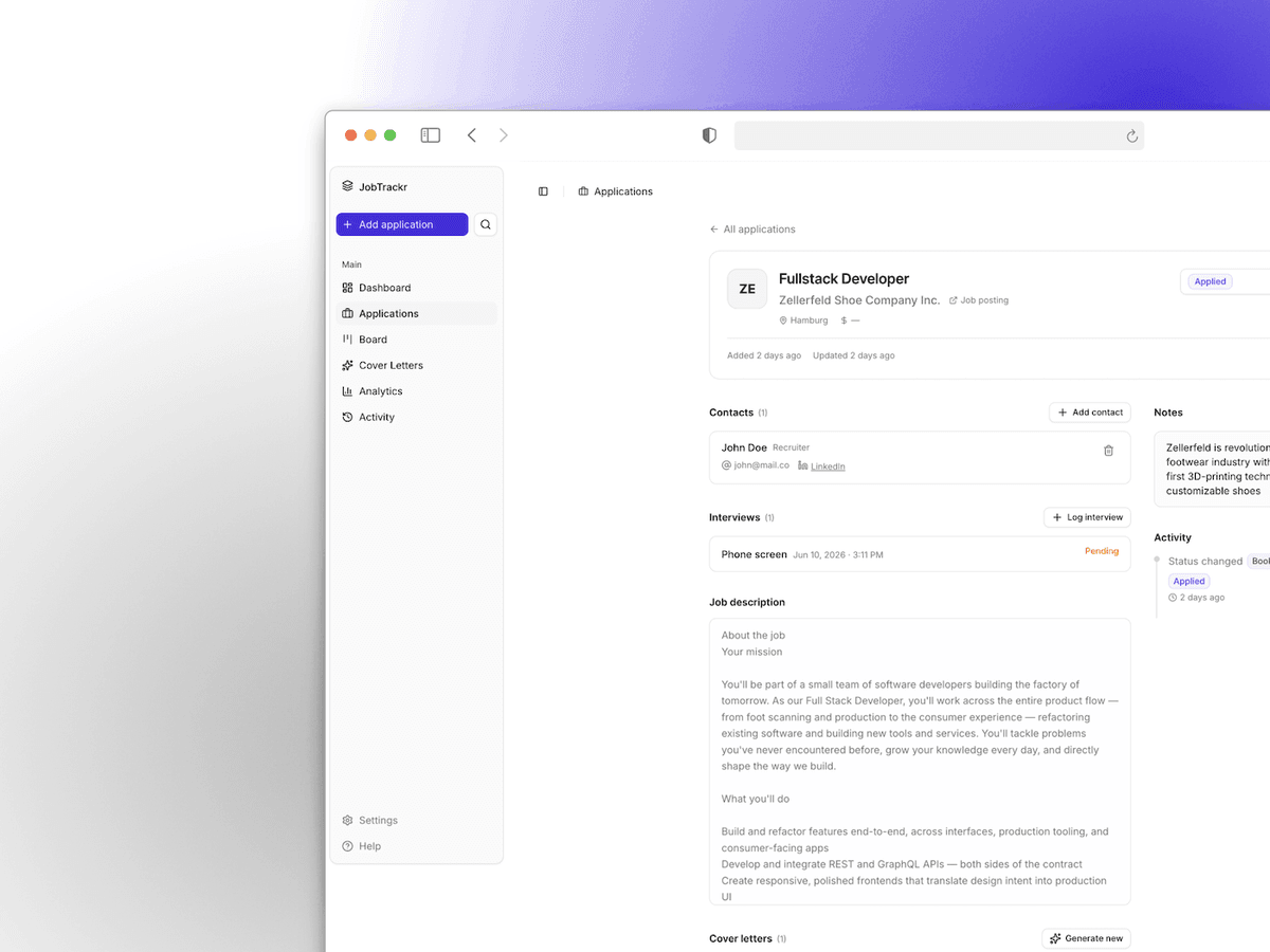 JobTrackr preview